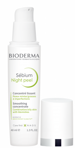 Fotografi e produktit BIODERMA, Sebium Nightpeel 40ml, përkujdesje nate për lëkurë të prirur për akne